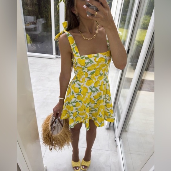 ZARA BLOGGERS’ FAVORITE PRINTED LINEN BLEND MINI DRESS - Picture 4 of 16